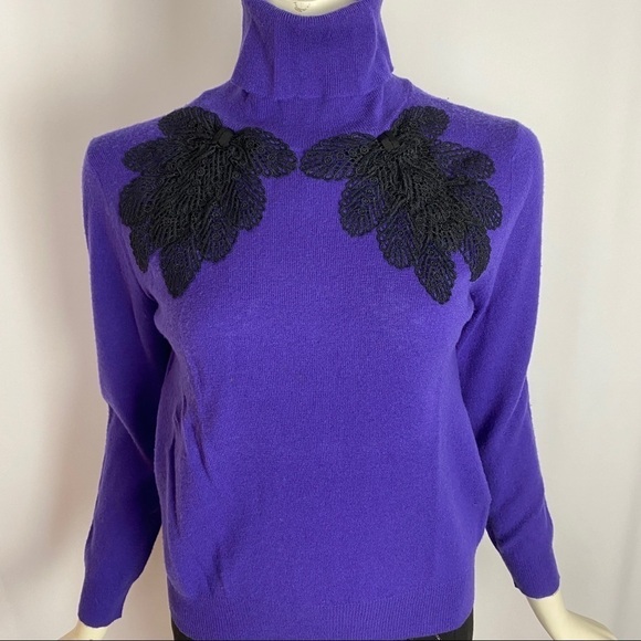 3.1 Phillip Lim Merino Wool Purple Turtleneck Sweater Size Medium - Picture 2 of 8